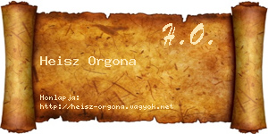 Heisz Orgona névjegykártya